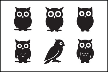 Different Owl Silhouette Art