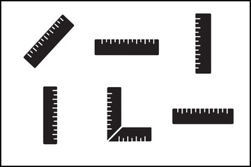 Various Ruler Silhouette Shapes