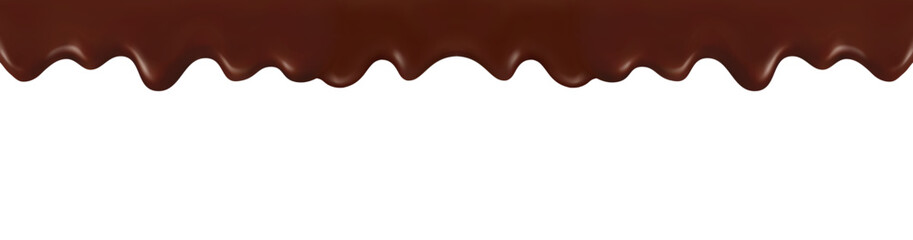 Melted chocolate drips - seamless horizontal border.