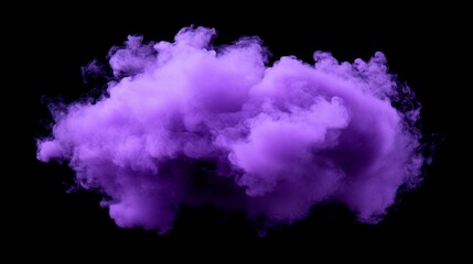 Fototapeta premium Purple Smoke Cloud On Black Background. Abstract Art.,Dynamic Movement.,High Contrast, Dark.