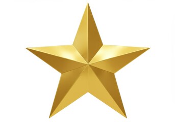 Obraz premium 3D Illustration of Golden star isolated on white background with metallic sheen and points