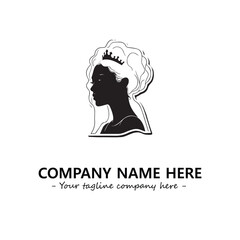 Head of queen logo company design vector illustration