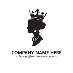 Head of queen logo company design vector illustration