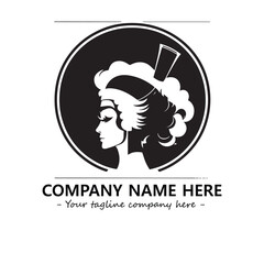 Head of queen logo company design vector illustration