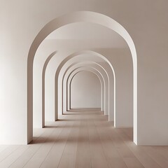 Empty archway corridor