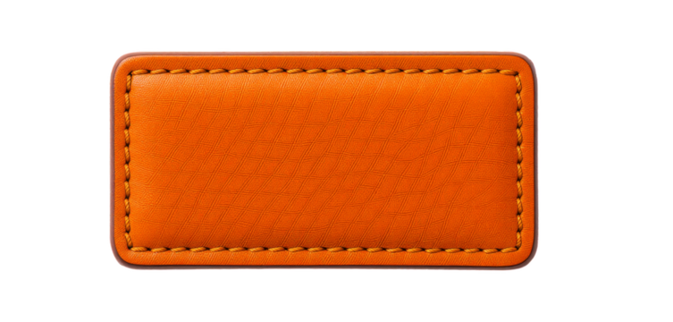 Orange Leather Wallet, Isolated Transparent Background