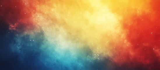 Colorful Nebula Cloud in Blue Yellow Red