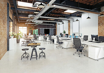 Spacious office with workstations