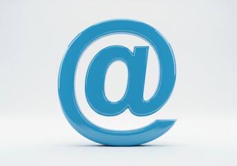 3D Illustration of Blue at sign isolated on white background, a symbol for email address