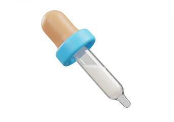 3D Illustration of Dropper with liquid isolated on white background in a 3d render