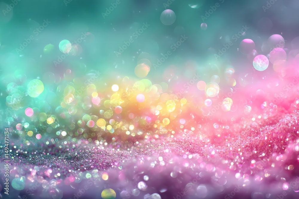 Aufkleber vibrant shimmering bokeh background created by colorful light reflections in soft pastel shades