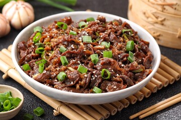 Bulgogi is a Korean meat dish. The meat used includes sirloin or selected beef cuts.