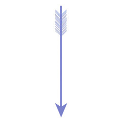 Contemporary Arrow with Minimalist Vector Lines in Blue Isolated on Transparent Background