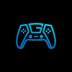 Modern logo design featuring a stylized game controller with the letter "G", perfect for online gaming magazines, esports platforms, and digital entertainment brands.