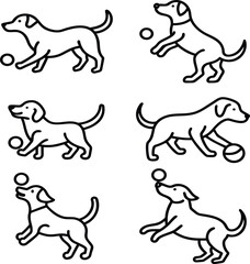 set of dogs vector
