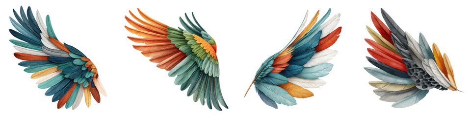 Fototapeta premium Vibrant and abstract wings in motion