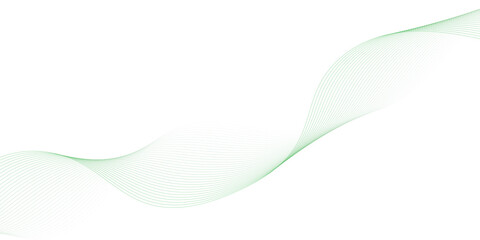 Abstract Green line wave background. Technology abstract lines on white background. Undulate Grey Wave Swirl, frequency sound wave, twisted curve lines with blend effect.