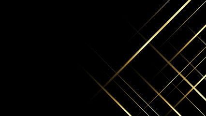 Abstract black background with golden lines creating a modern and elegant design element look