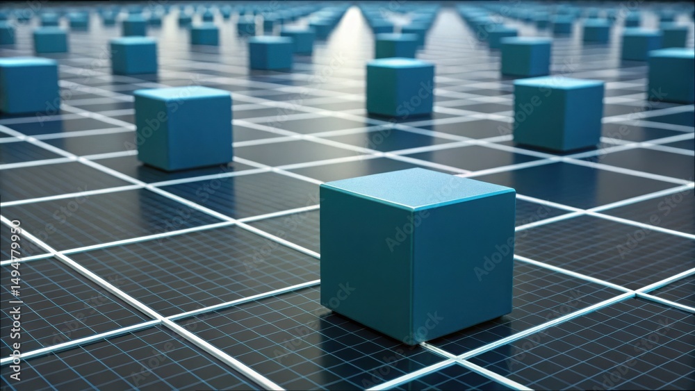 Poster autonomous cubes moving on a smart grid with gigapixel clarity