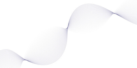 Undulate gray wave swirl. frequency soundwave; twisted curve lines with blend effect. Technology, data science, geometric border pattern.Isolated on white background. Vector illustration 