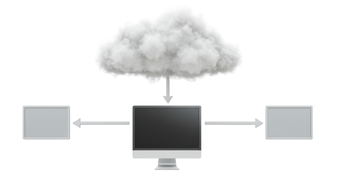 Isolated Cloud Computing Network with Multiple Connected Monitors