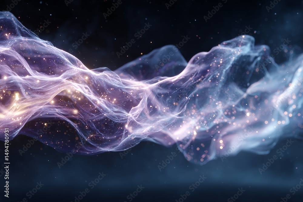 Leinwandbilder swirling cosmic waves of light and color create an otherworldly visual experience in a dark backgrou