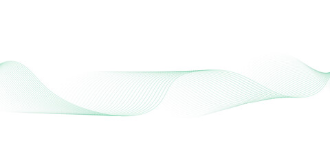 Abstract Green line wave background. Technology abstract lines on white background. Undulate Grey Wave Swirl, frequency sound wave, twisted curve lines with blend effect.