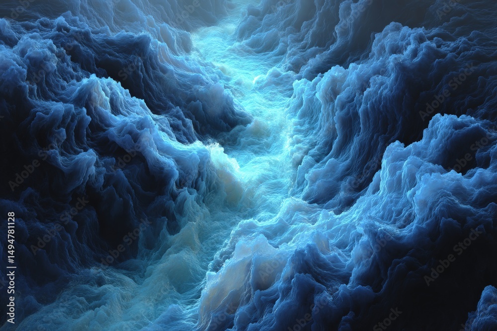 Leinwandbilder swirling blue waves create dynamic patterns in an underwater scene during the early morning hours