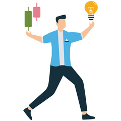 Man Brainstorming New Ideas