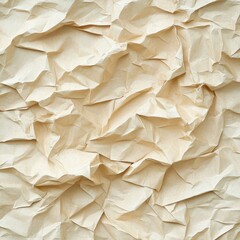 Obraz premium Close-up of heavily creased, off-white paper. Texture is prominent
