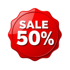 Red Sale Badge, Isolated Transparent Background
