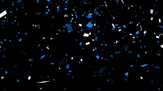blue and white confetti rain isolated alpha channel animation,celebration and black friday big sale shopping social media motion design element	