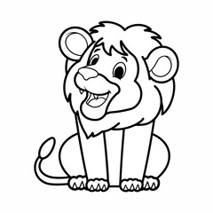 A cheerful lion with a playful expression, perfect for safari themes.