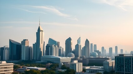 Obraz premium An eco-friendly futuristic metropolis utilizing sustainable energy sources.