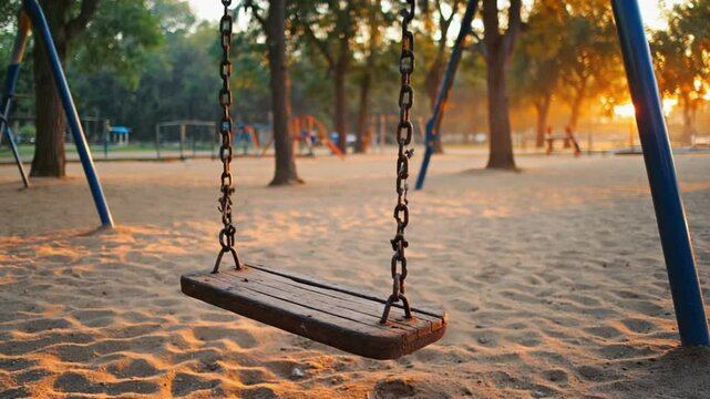 empty swing in the park