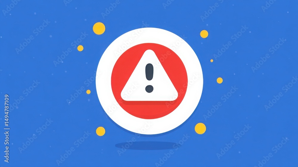 Poster red and white circular sign indicating policy deviation alert for blockchain-backed systems in a mod