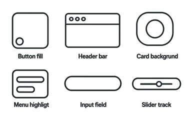 Ui and web design icons set – outline symbols, linear interface elements