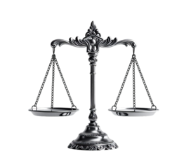Silver Scales of Justice, Isolated Transparent Background