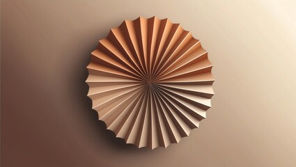 Abstract Circular Origami Fan Design with Elegant Graduated Earth Tones