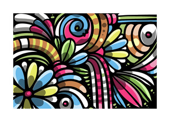 Colorful Abstract Background doodle art template