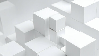 Obraz premium Abstract Composition of White Cubes