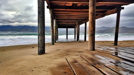 wooden pier on the beach