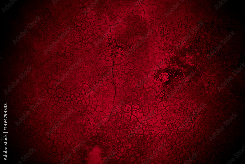 Poster Old wall texture cement black red  background abstract dark color design are light with white gradient background.