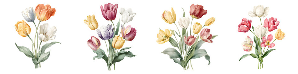 Obraz premium A vibrant bouquet of tulips in bloom