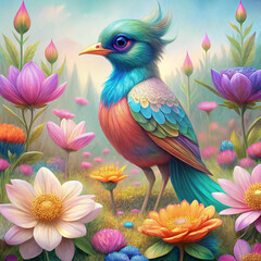 Obraz premium Happy Animals Around the Corner – Whimsical Illustration for Kids’ Prints, Posters, and Home Décor