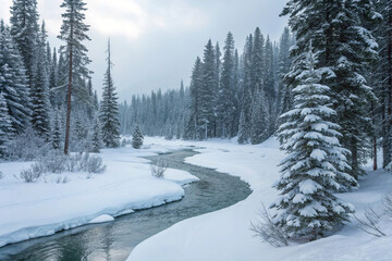 Obraz premium snow covered road