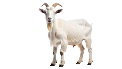 Obraz premium Majestic White Goat Standing Proudly
