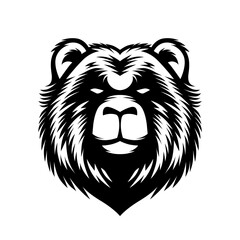 Bear head detail line art illustration