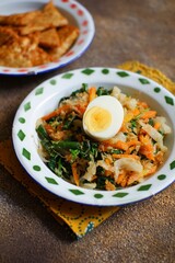 Vegetable with coconut grated seasoning named urap sayur in Bahasa