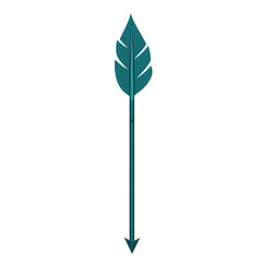 Bold Arrow with Strong Vectors in Deep Teal Colour Isolated on Transparent Background